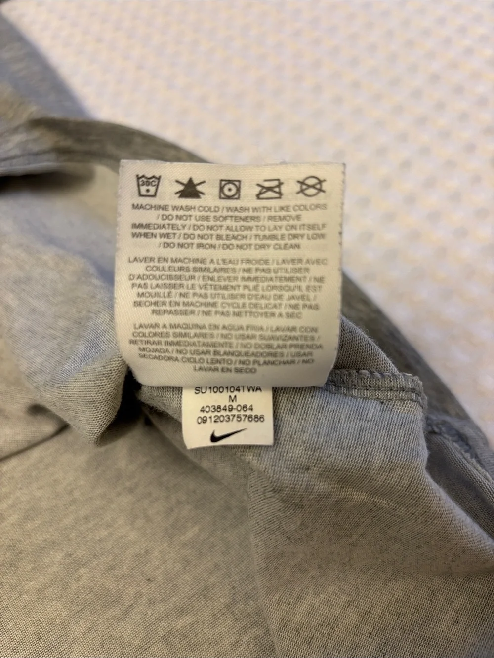 NIKE Medium Gray Short Sleeve Dri-FIT Graphic T-Shirt Blue 'ALL DAY EVERY DAY'